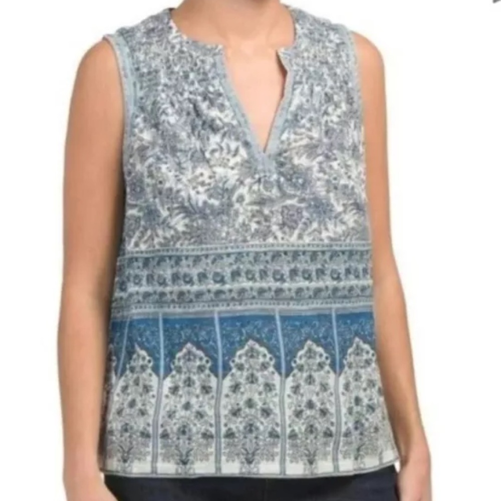 Lucky Brand Waffle Henley Tank Top